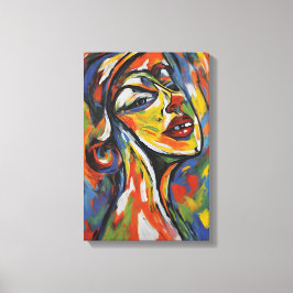 Kühnes Abstraktes Portrait - Kunst des Expressioni Leinwanddruck