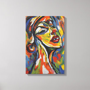 Kühnes Abstraktes Portrait - Kunst des Expressioni Leinwanddruck
