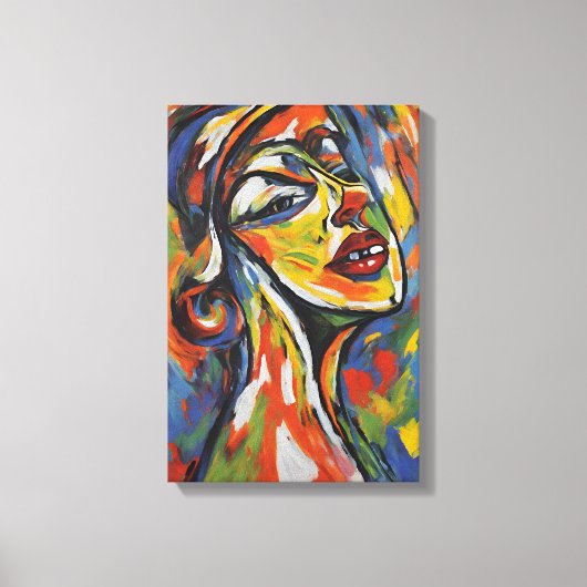 Kühnes Abstraktes Portrait - Kunst des Expressioni Leinwanddruck (Vorderseite)