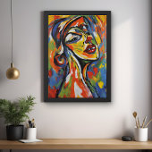 Kühnes Abstraktes Portrait - Kunst des Expressioni Poster