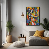 Kühnes Abstraktes Portrait - Kunst des Expressioni Poster