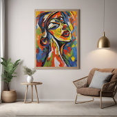 Kühnes Abstraktes Portrait - Kunst des Expressioni Poster