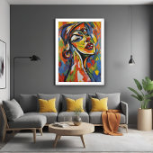 Kühnes Abstraktes Portrait - Kunst des Expressioni Poster