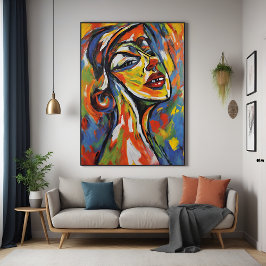 Kühnes Abstraktes Portrait - Kunst des Expressioni Poster