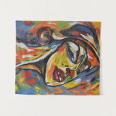 Kühnes Abstraktes Portrait - Kunst des Expressioni Wandteppich (Vorderseite (Horizontal))