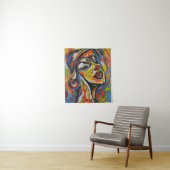 Kühnes Abstraktes Portrait - Kunst des Expressioni Wandteppich (Beispiel)