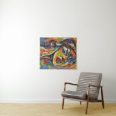 Kühnes Abstraktes Portrait - Kunst des Expressioni Wandteppich (Beispiel (Horizontal))