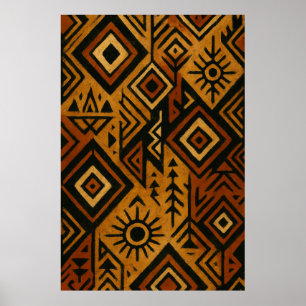 Kühnes afrikanisches Musterposter – tribal inspiri Poster
