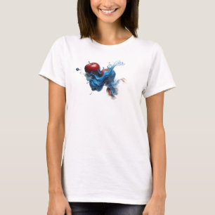 Kühnes Blau Abstraktes Apfel Trendy T-Shirt