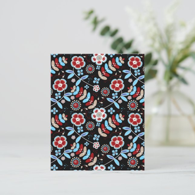 Kühnes Blumenmuster-Albumblatt-Papier (Stehend Vorderseite)