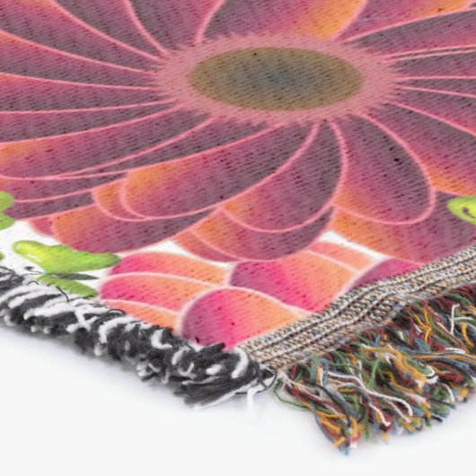 Kühnes Blumenmuster mit Schmetterlingen | Lebendig Decke (Ecke)