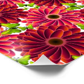 Kühnes Blumenmuster mit Schmetterlingen | Lebendig Poster (Ecke)