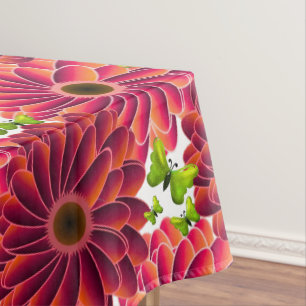 Kühnes Blumenmuster mit Schmetterlingen Lebendig Tischdecke