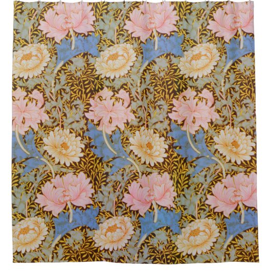 Kühnes Blumenmuster Wm Morris Design Duschvorhang (Vorderseite)