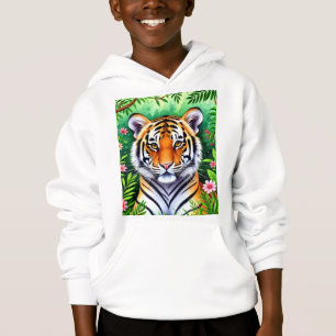 Kühnes Botanisches Tigerjunges Kindershirt Hoodie