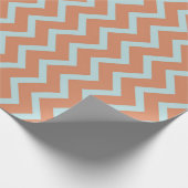 Kühnes Chevron-Design: Orange und Hellblau gestrei Geschenkpapier (Ecke)