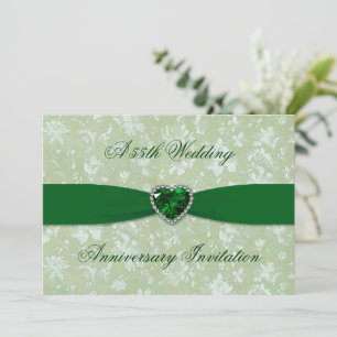 Kühnes Damast 55. Hochzeitstag 5x7 Einladung