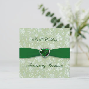 Kühnes Damast 55. Hochzeitstag Quadratische Einlad Einladung