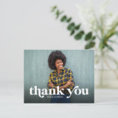Kühnes Dankeschön an einfaches Foto Postkarte (Stehend Vorderseite)