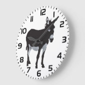 Kühnes Donkey-Silhouette Große Wanduhr (Winkel)