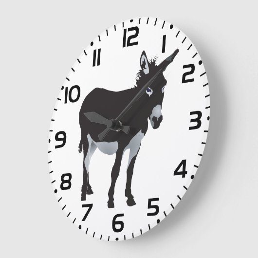 Kühnes Donkey-Silhouette Große Wanduhr (Winkel)