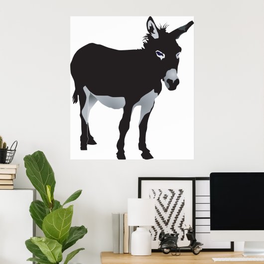 Kühnes Donkey-Silhouette Poster (Heimbüro)