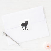Kühnes Donkey-Silhouette Quadratischer Aufkleber