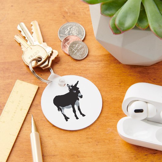Kühnes Donkey-Silhouette Schlüsselanhänger