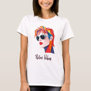 Kühnes farbiges Modeportrait T-Shirt