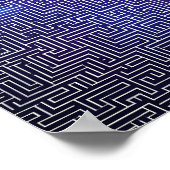 Kühnes Flachfarbmuster: Laser Grid Pop Art Poster (Ecke)