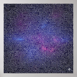 Kühnes Flachfarbmuster: Laser Grid Pop Art Poster