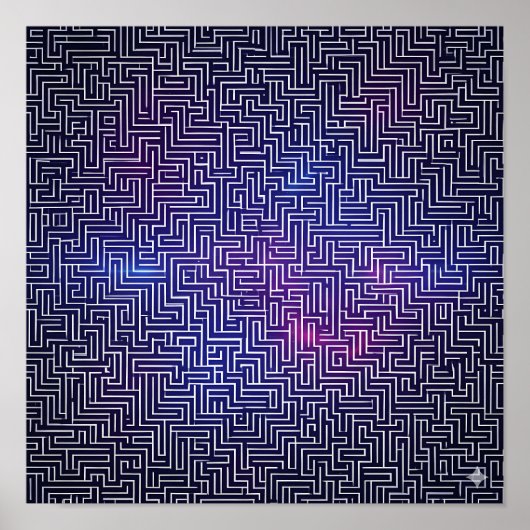 Kühnes Flachfarbmuster: Laser Grid Pop Art Poster (Vorne)