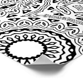 Kühnes florales Mandala-Muster Malvorlagen-Design Poster (Ecke)