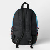 Kühnes florales Muster Bedruckter Rucksack (Rückseite)