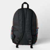 Kühnes florales Muster Bedruckter Rucksack (Rückseite)