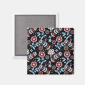 Kühnes florales Muster Magnet (Vorderseite/Rückseite)