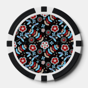 Kühnes florales Muster Pokerchips