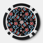 Kühnes florales Muster Pokerchips (Rückseite)