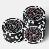Kühnes florales Muster Pokerchips (Stapel)