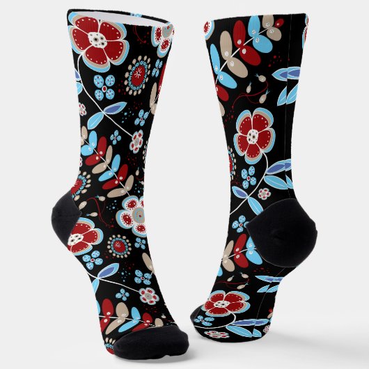 Kühnes florales Volksmuster Socken (Gewinkelt)