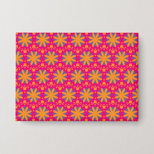 Kühnes geometrisches Blumendesign Button (Vorderseite)