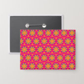 Kühnes geometrisches Blumendesign Button (Vorderseite/Rückseite)