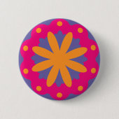 Kühnes geometrisches Blumendesign Button (Vorderseite)