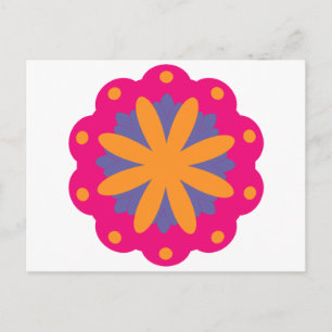 Kühnes geometrisches Blumendesign Postkarte
