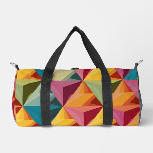 Kühnes geometrisches Dreiecksmuster Duffle Bag (Vorderseite)