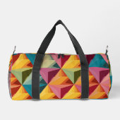 Kühnes geometrisches Dreiecksmuster  Duffle Bag (Rückseite)