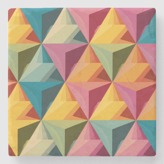 Kühnes geometrisches Dreiecksmuster Steinuntersetzer (Vorderseite)