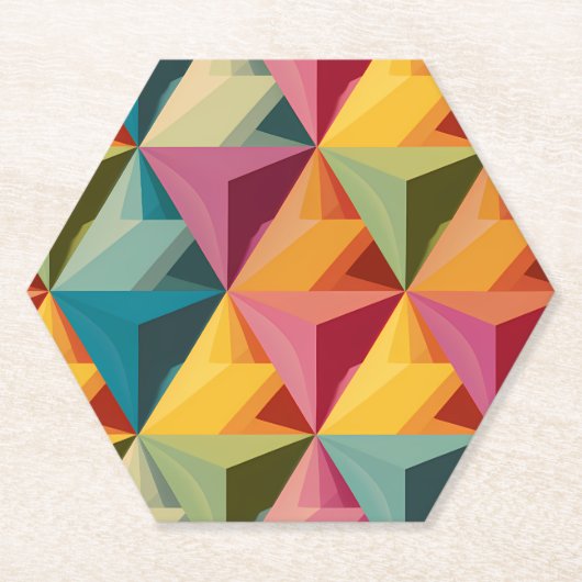 Kühnes geometrisches Dreiecksmuster Untersetzer (Vorderseite)