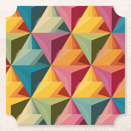 Kühnes geometrisches Dreiecksmuster  Untersetzer (Vorderseite)