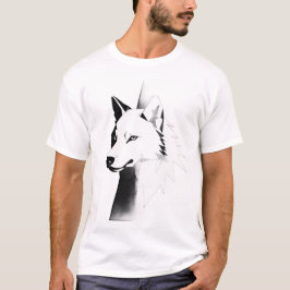 Kühnes geometrisches Wolfskopf-T-Shirt für Männer T-Shirt
